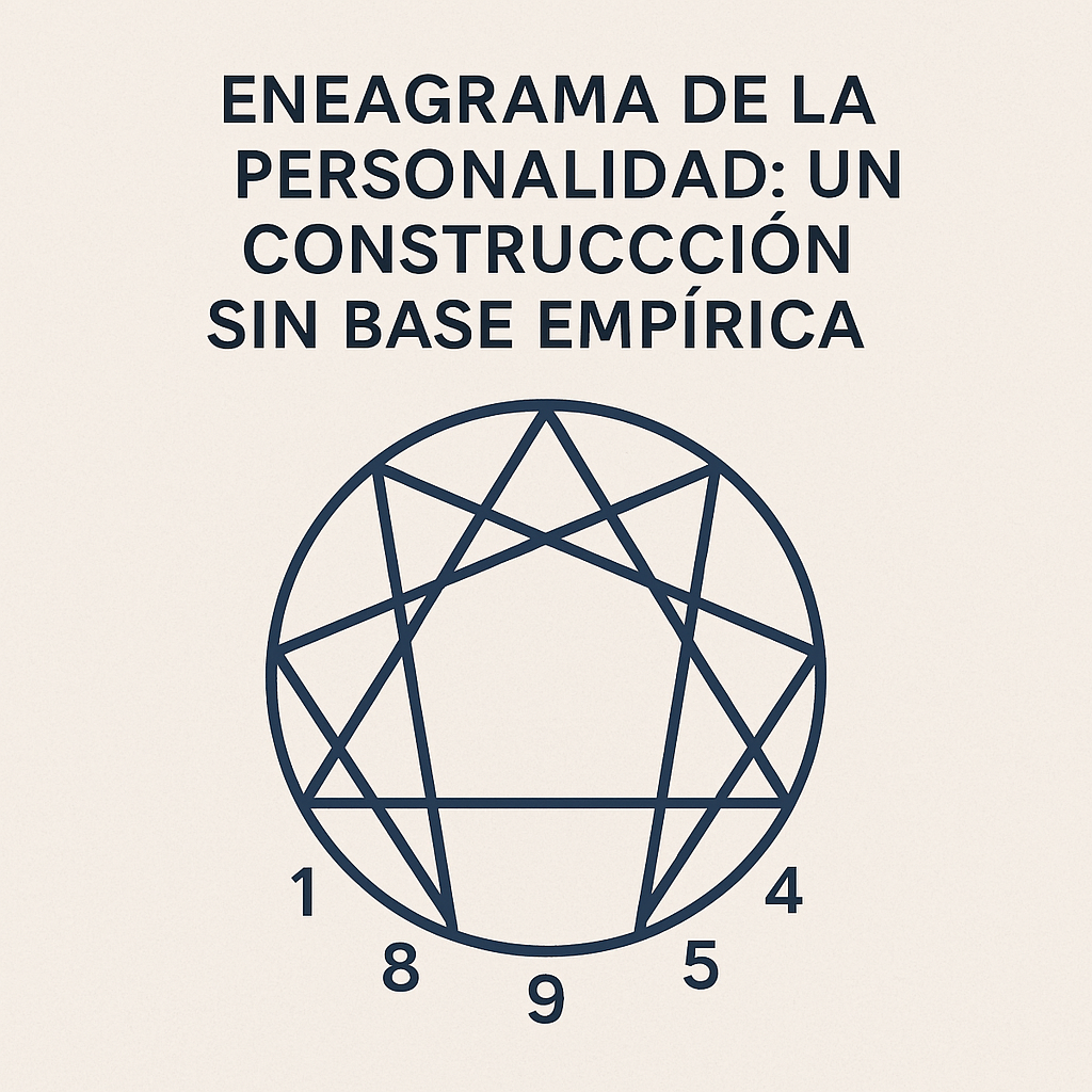 Portada del artículo Eneagrama de la personalidad: una construcción sin base empírica, con símbolo geométrico del eneagrama sobre fondo beige minimalista.